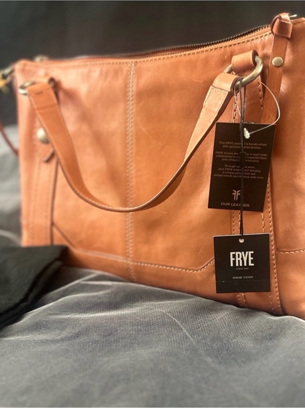 Frye Leather Tote in Warm Tan
